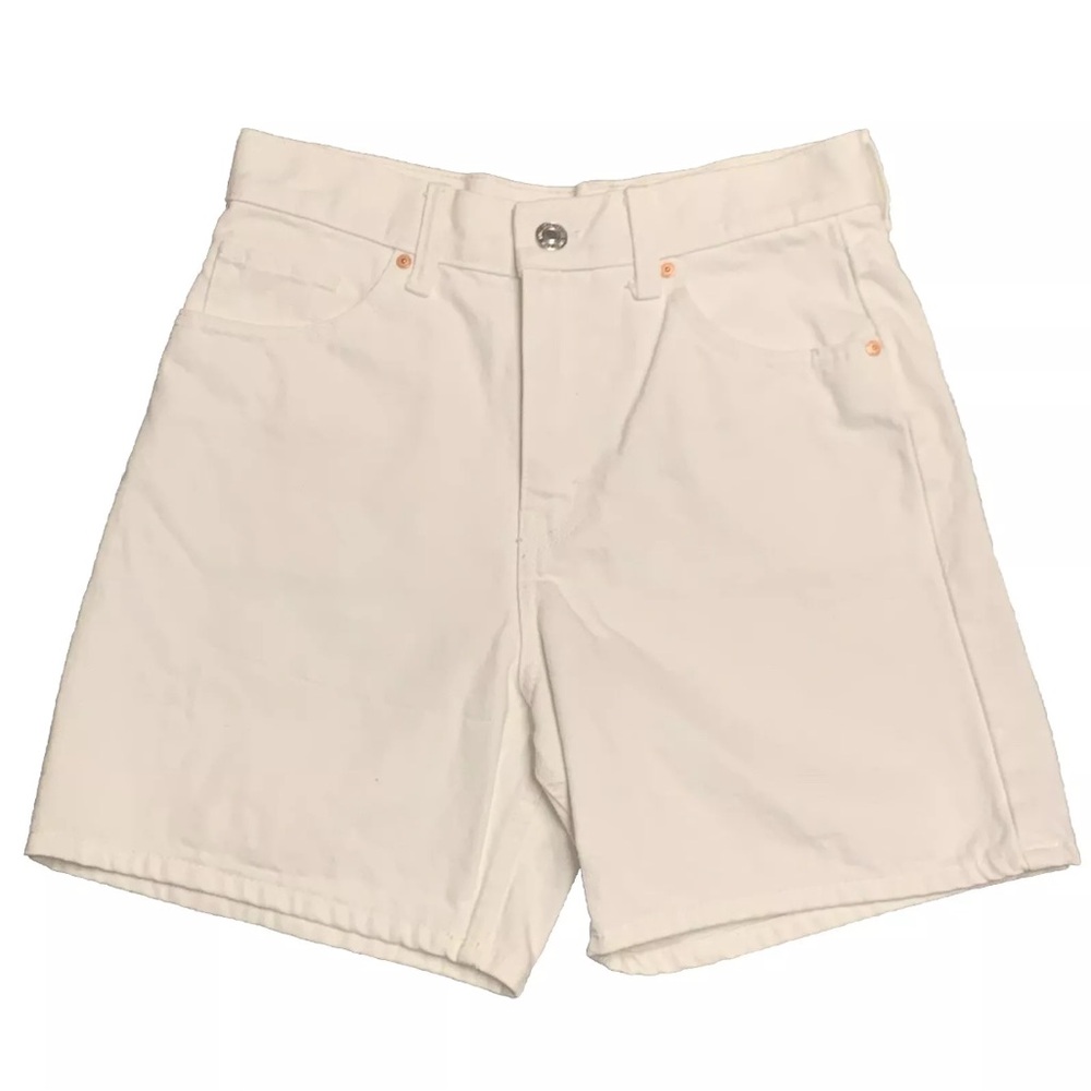MNG by Mango Women’s Zaida White 100% Cotton Denim Jean Bermuda Mom Shorts Size2